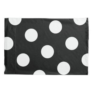 Grosses weißes Polka Dot-Muster - Farbschwarz Kissenbezug