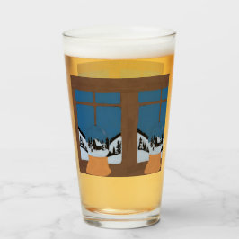 Großes Wintergetränkeglas Schneekugel Glas