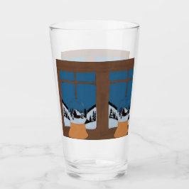 Großes Wintergetränkeglas Schneekugel Glas