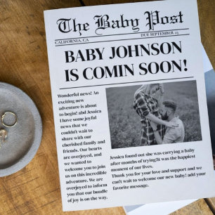 Grossesse dans un journal moderne Faire-part bébé