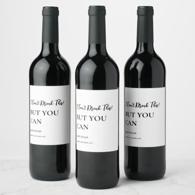 Grossesse Faire-part Vin Étiquette Grossesse drôle (Bouteilles)