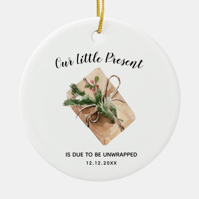 Grossesse s'attend à un nouvel ornement en céramiq (Devant)