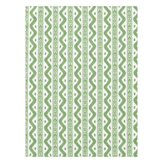 Großformat Apple Green Ikat Tischdecke (Vorderseite)