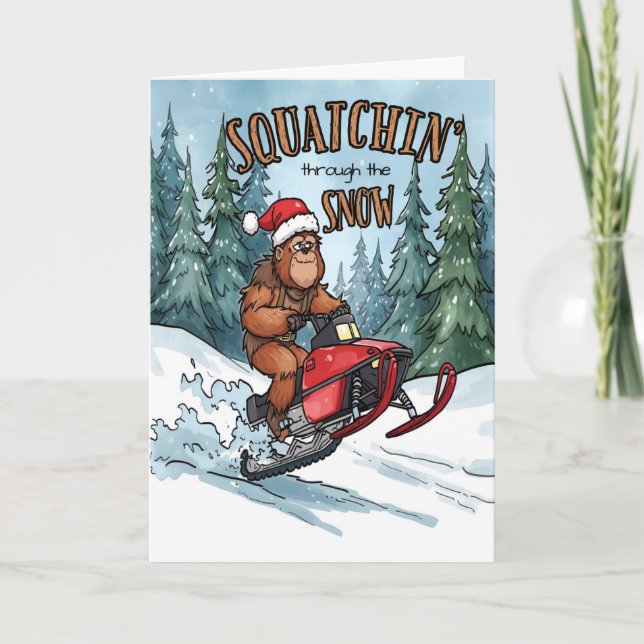 Großfuß im Schnee zu Weihnachten (Vorderseite)