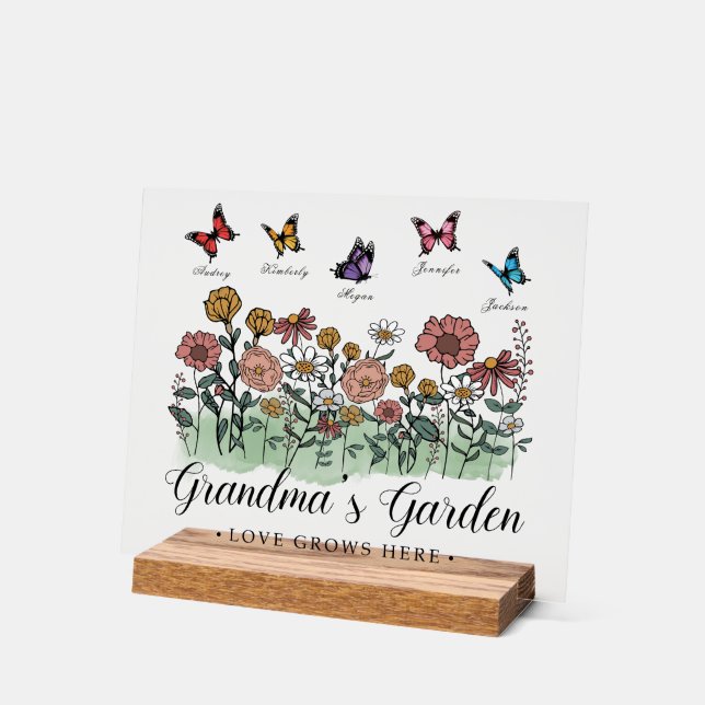 Großgarten Modern Keepake 5 Individuelle Name Acrylschild (Winkel)