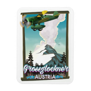 Großglockner-Gebirge Österreichisches Reiseplakat Magnet