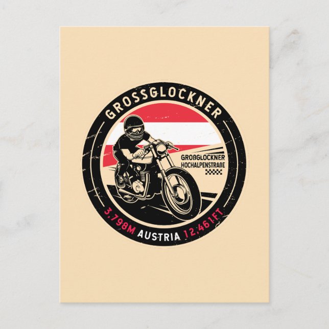 Großglockner | Österreich | Motorrad Postkarte (Vorderseite)