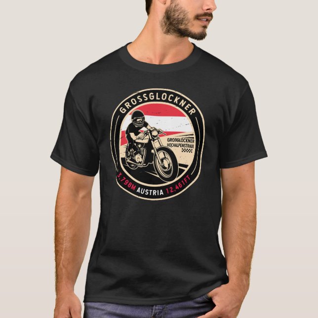 Großglockner | Österreich | Motorrad T-Shirt (Vorderseite)