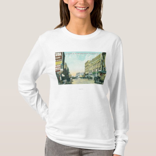 Großhandelsbezirks-Szene auf Los Angeles-Straße T-Shirt (Vorderseite)