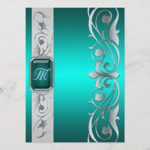 Großherzog Aquamarin Jewel Silver und Aquamarine E Einladung