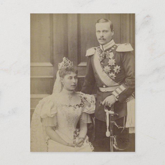 Großherzog & Großherzogin Victoria Melita Hessen Postkarte (Vorderseite)
