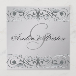 Großherzogin Silber Metall Schriftrolle Einladung