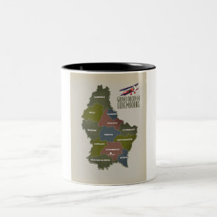 Großherzogtum Luxemburg Karte Zweifarbige Tasse