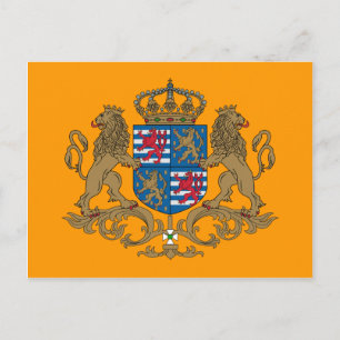 Großherzogtum Luxemburg, luxemburgische Flagge Postkarte