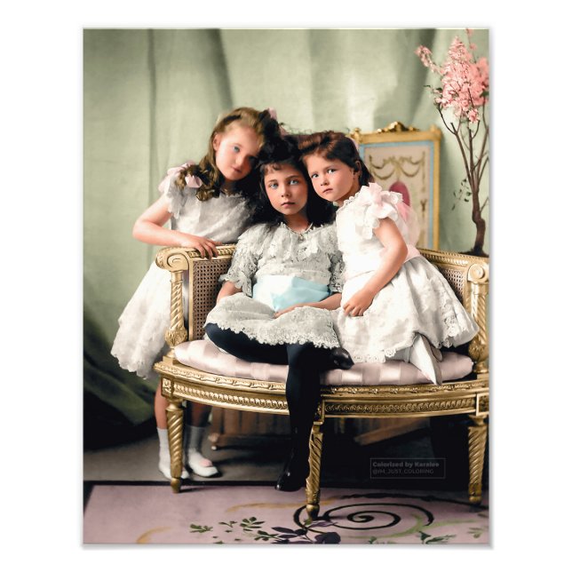 Großherzogtum Olga und Tatiana mit ihrem Cousin Fotodruck (Vorne)