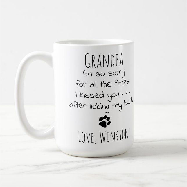 Großhund Personalisiertes Haustier Foto Funny Dose Kaffeetasse (Links)
