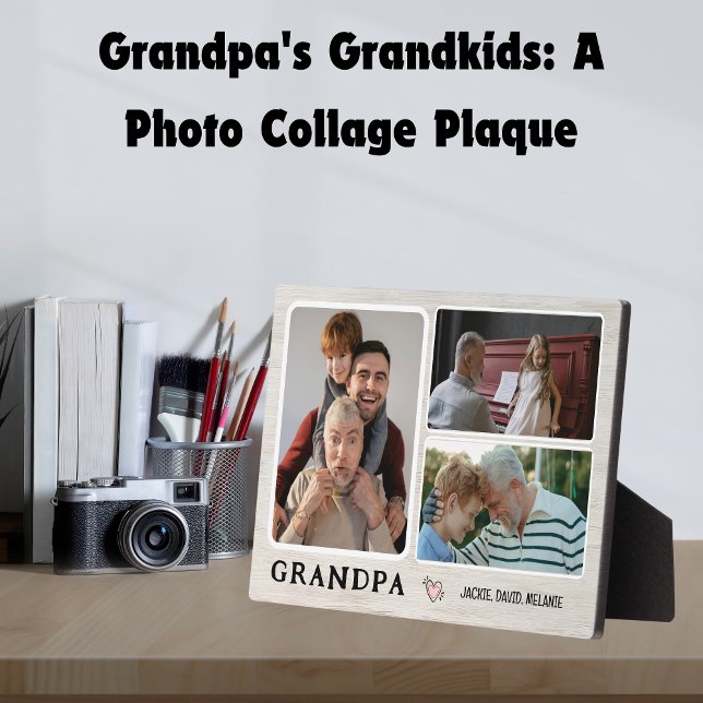 Großkinder: Eine Fotocollage Plaque Fotoplatte (Grandpa's Grandkids: A Photo Collage Plaque)
