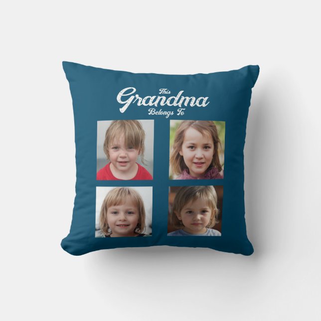 Großkinder Foto Collage Oma Personalisiert Kissen (Vorderseite)