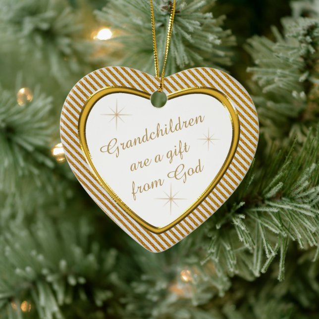 Großkinder-Geschenk Gold Herzensgebet Keramik Ornament (Baum)