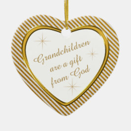 Großkinder-Geschenk Gold Herzensgebet Keramik Ornament