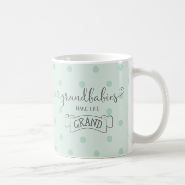 Großkinder machen das Leben großartiger Typografie Kaffeetasse (Rechts)