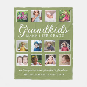 Großkinder machen das Life Grand Quote 12 Foto grü Fleecedecke