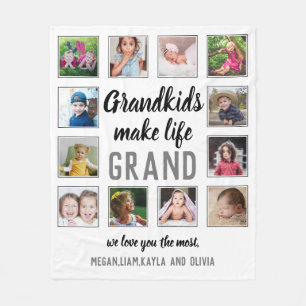 Großkinder machen lebensgroßes Zitat 12 FotoColl Fleecedecke