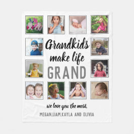 Großkinder machen lebensgroßes Zitat 12 FotoCollag Fleecedecke