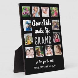 Großkinder machen lebensgroßes Zitat 12 FotoCollag Fotoplatte