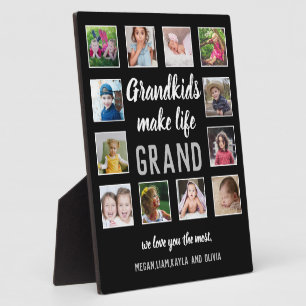 Großkinder machen lebensgroßes Zitat 12 FotoCollag Fotoplatte