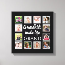 Großkinder machen lebensgroßes Zitat 12 FotoCollag Leinwanddruck