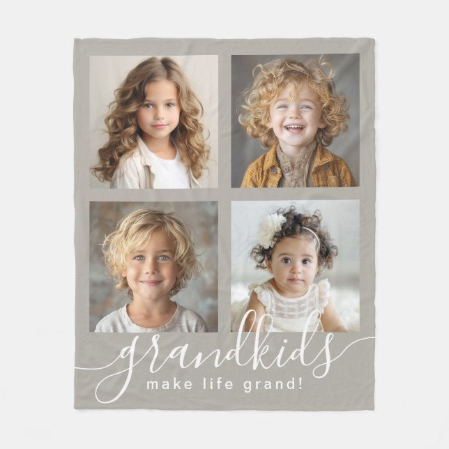 Großkinder machen Life Grand 4 Foto Collage Fleecedecke (Vorderseite)