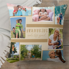Großkinder machen Life Grand 8 Foto Collage Beige Kissen