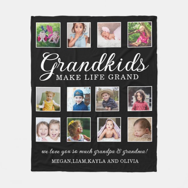 Großkinder machen Life Grand Quote 12 Foto Black Fleecedecke (Vorderseite)