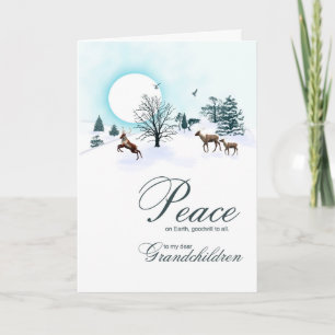 Großkinder, Weihnachtsgeschichten mit Rentieren Feiertagskarte