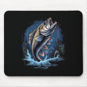 Großmaul B Angeln Fisch Kleiner Fischer Mousepad