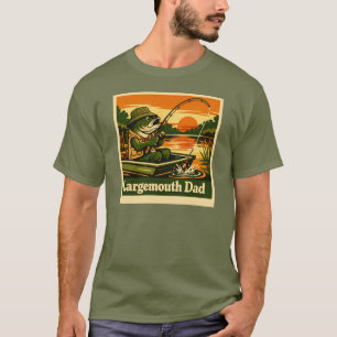 Großmaul-Vater – Lustiger Retro-Angel-Sonnenunterg T-Shirt