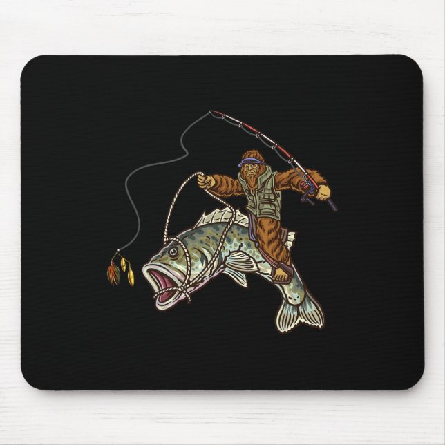 Großmäuliger B-Angler Bigfoot Fischer  Mousepad (Vorne)