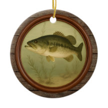 Großmäuliger Bass dunkler Holz-Weihnachtsbaumschmu