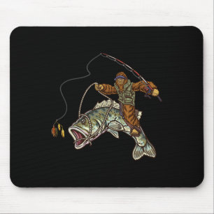 Großmäuliger Byss-Angler Bigfoot Fischer  Mousepad