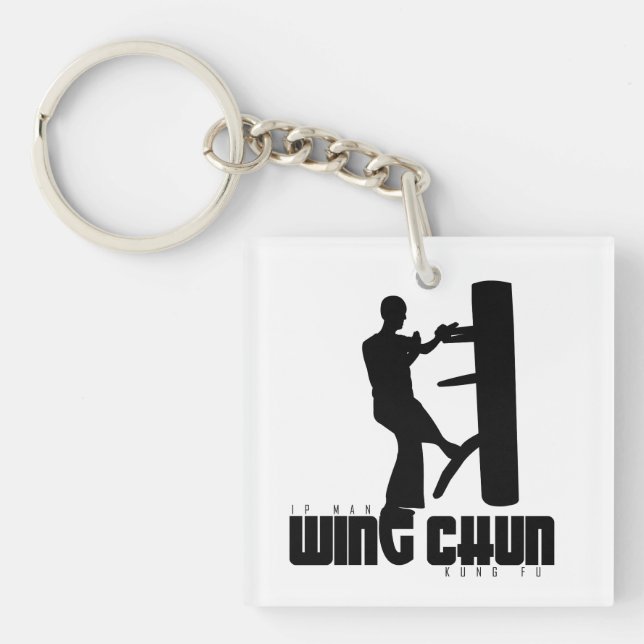 Großmeister - Ip Man "Wing Chun" Holzduma Schlüsselanhänger (Vorderseite)