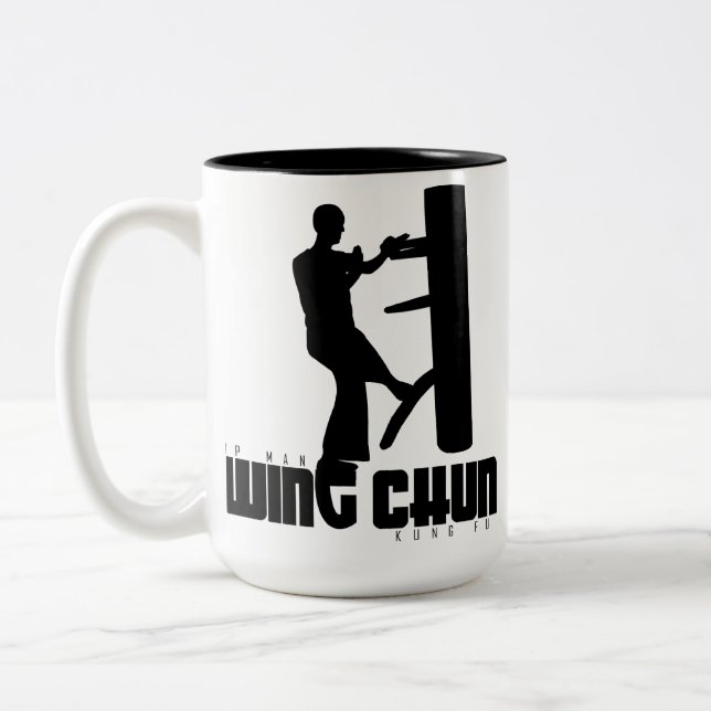 Großmeister - Ip Man "Wing Chun" Holzduma Zweifarbige Tasse (Links)
