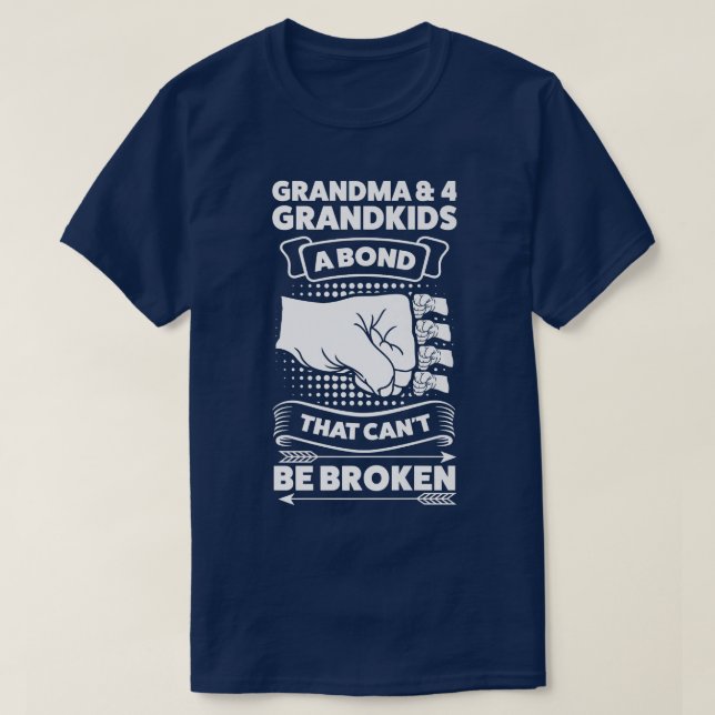 Großmutter & 4 Enkelkinder mit einer Bindung als G T-Shirt (Design vorne)