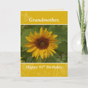 Großmutter 95. Geburtstag mit Sonnenblume Karte