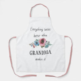 Großmutter alles schmeckt besser Blumen Schürze