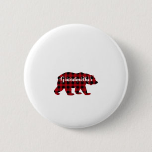 Großmutter Bear Buffalo Kariert Matching Family Button