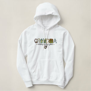 Großmutter Bestickter Hoodie