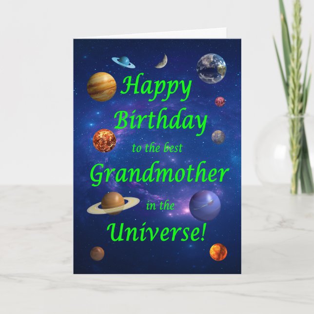Großmutter Birthday Best in the Universe Karte (Vorderseite)