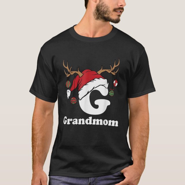 Großmutter Claus Weihnachtsmannmütze Reindeer Red  T-Shirt (Vorderseite)