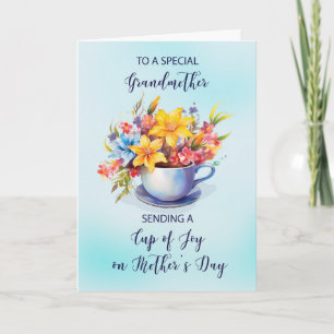 Großmutter-Cup der Freude und der Blume am Muttert Karte